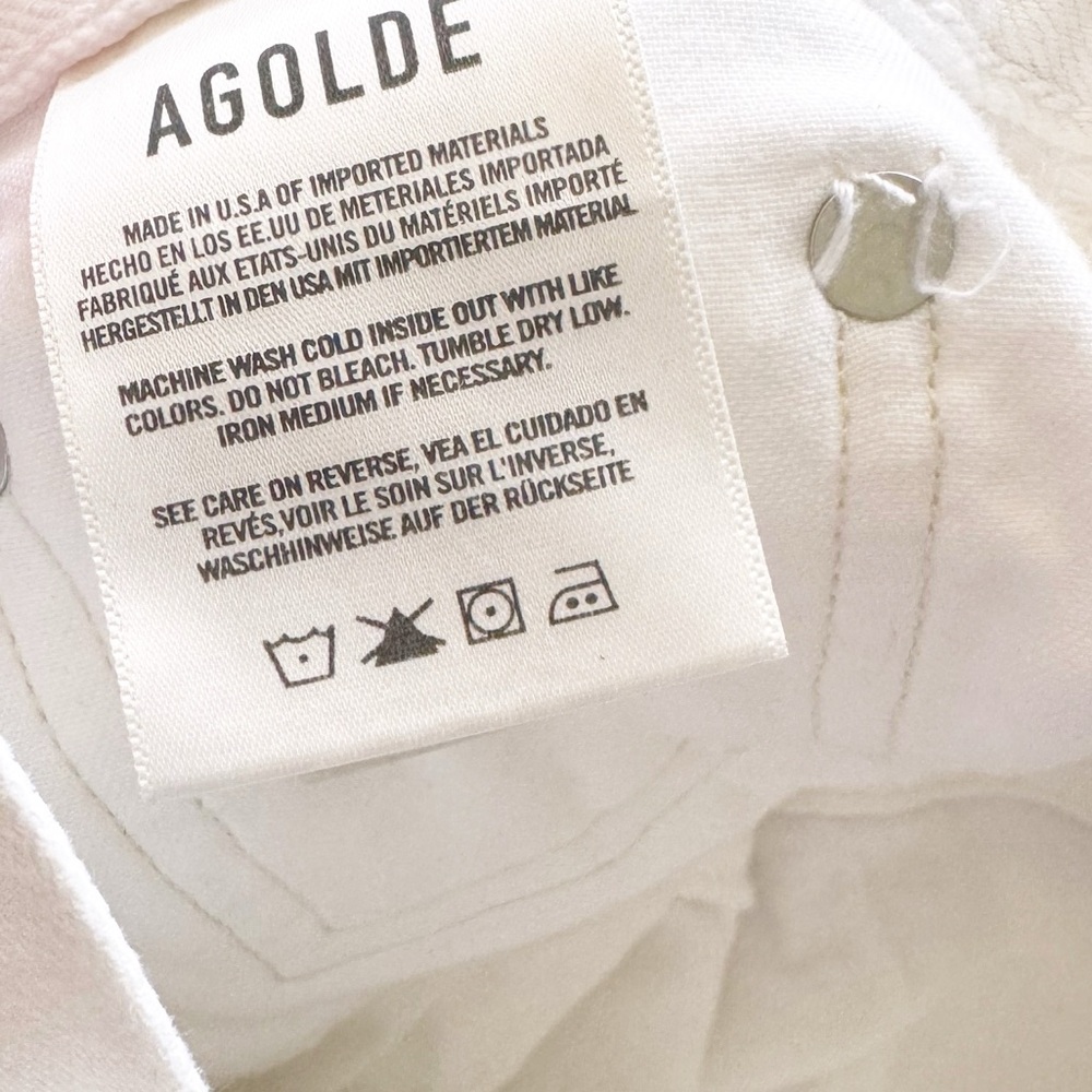 Agolde White Lana Slice Mid Rise Straight Jeans in Element NWT - Picture 14 of 16